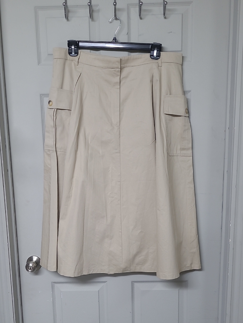 H&M Classic Cotton Tan Cargo Midi Skirt Size 18 NWT